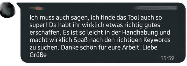 Testimonial: Weiteres positives Nutzerfeedback